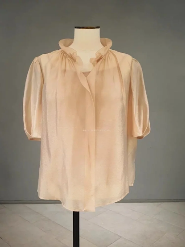 Ele Korean Sle Summer New Arrival Light Weight Chiffon Collar ter Top And Bot Two Piece Set for Women
Ele Korean Sle Summer New Arrival Light Weight Chiffon Collar ter Top And Bot Two Piece Set for Women