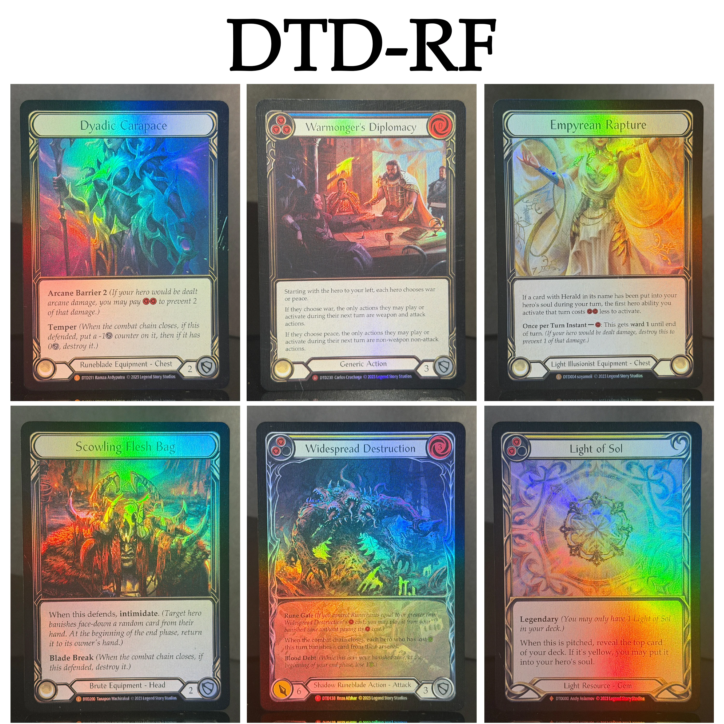 FaB Dusk till Dawn DTD Meta Staples Set Rainbow Foil L M Light of Sol Empyrean Rapture Peace Lock Arsenal Proxy Collection Cards
FaB Dusk till Dawn DTD Meta Staples Set Rainbow Foil L M Light of Sol Empyrean Rapture Peace Lock Arsenal Proxy Collection Cards