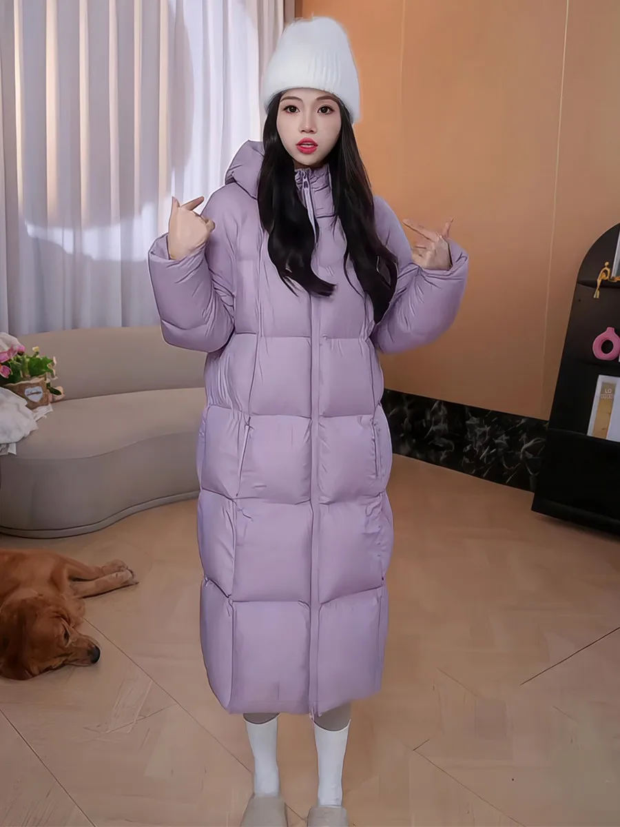 Новая женская зимняя куртка-пуховик с капюшоном, длинная, фиолетовая, в корейском стиле, с высоким содержанием белого утиного пуха, очень теплая верхняя одежда
Новая женская зимняя куртка-пуховик с капюшоном, длинная, фиолетовая, в корейском стиле, с высоким содержанием белого утиного пуха, очень теплая верхняя одежда