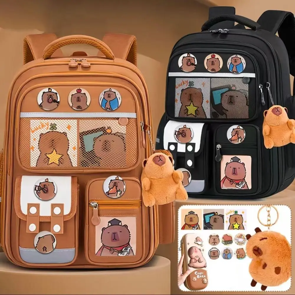 Multi-Compartment Capybara Backpack Oxford Cloth Waterproof Children's Shoulder Bag Large Capacity with Reflective Strip
Multi-Compartment Capybara Backpack Oxford Cloth Waterproof Children's Shoulder Bag Large Capacity with Reflective Strip