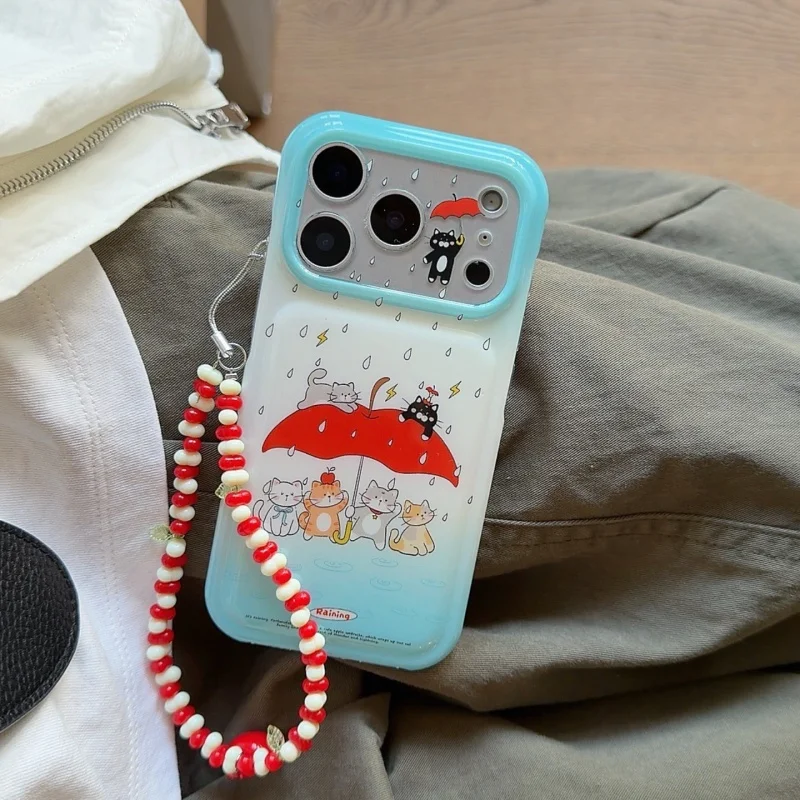 Funny Cute Umbrella Cartoon Cat Phone Case For iPhone 17 Pro 16 15 Pro Max Cover with Chain Strap Fashion Protective Cases Girl
Funny Cute Umbrella Cartoon Cat Phone Case For iPhone 17 Pro 16 15 Pro Max Cover with Chain Strap Fashion Protective Cases Girl