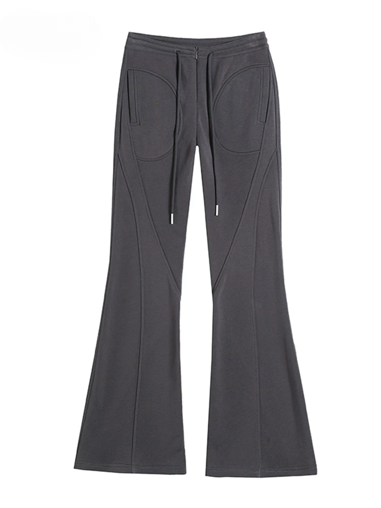Grey Chic High Waist Tight Hip Female Flare Pants Sport Fashion Drawstring Zipper Pure Color Thick Simple Women Trousers Z218
Grey Chic High Waist Tight Hip Female Flare Pants Sport Fashion Drawstring Zipper Pure Color Thick Simple Women Trousers Z218