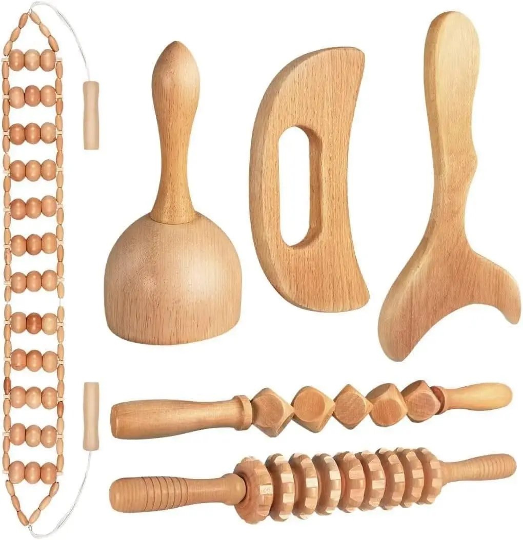 6-in-1 Wood Therapy Massage Tools Gua Sha Wooden Massager for Body Shaping Massage Tool Set Wood Therapy Tools
6-in-1 Wood Therapy Massage Tools Gua Sha Wooden Massager for Body Shaping Massage Tool Set Wood Therapy Tools