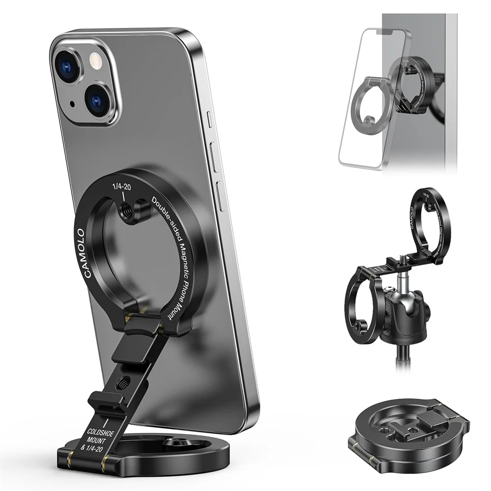 Dual Magnetic Phone Holder w 1/4" Screw Tripod Mount Gym Phone Stand For Magsafe iPhone 17 16 15 Android Tripod Travel Stand
Dual Magnetic Phone Holder w 1/4" Screw Tripod Mount Gym Phone Stand For Magsafe iPhone 17 16 15 Android Tripod Travel Stand