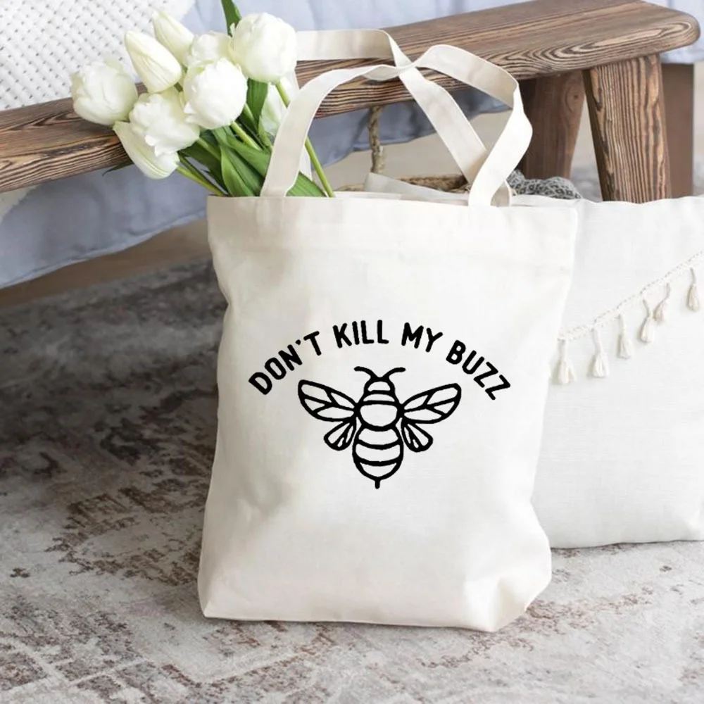 Black Line Bee Don't Kill My Buzz Printed Canvas Tote Bag Reusable Shopping Handbag For Nature Lover Daily Outdoor Carry Bag
Black Line Bee Don't Kill My Buzz Printed Canvas Tote Bag Reusable Shopping Handbag For Nature Lover Daily Outdoor Carry Bag