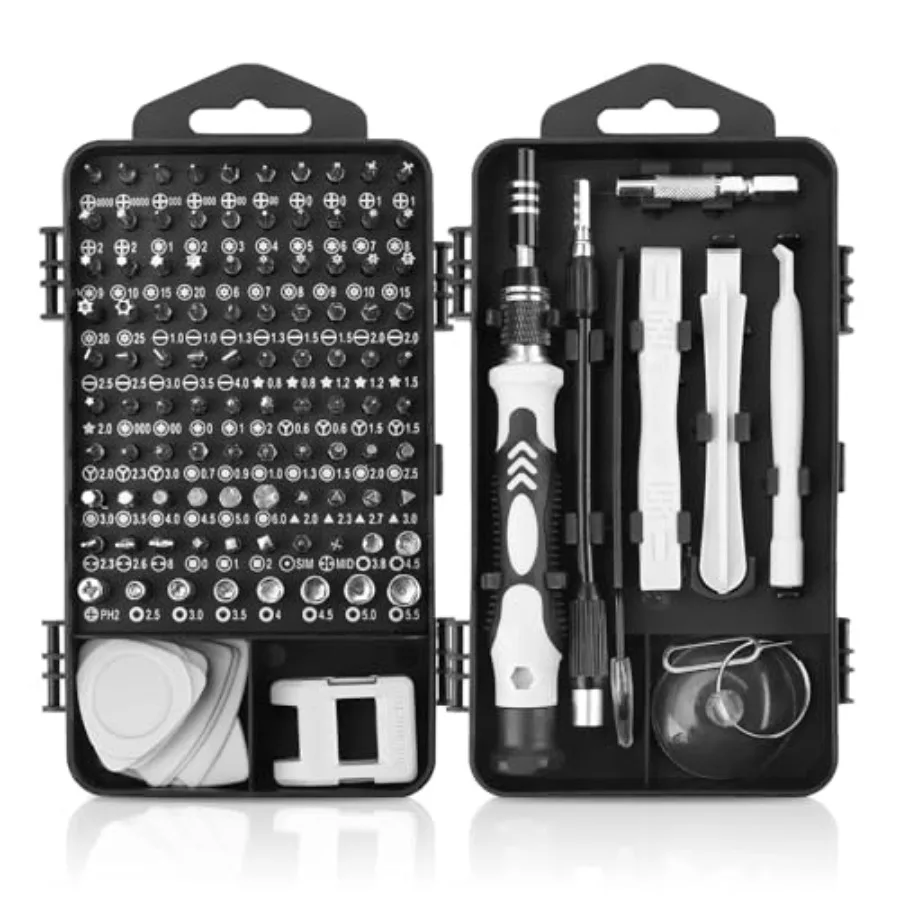 Ultimate 117 in 1 All-in-One Precision Screwdriver Kit: Professional Magnetic Tool Set for MacBook, iPhone, PS5/PS4/Xbox Consol
Ultimate 117 in 1 All-in-One Precision Screwdriver Kit: Professional Magnetic Tool Set for MacBook, iPhone, PS5/PS4/Xbox Consol
