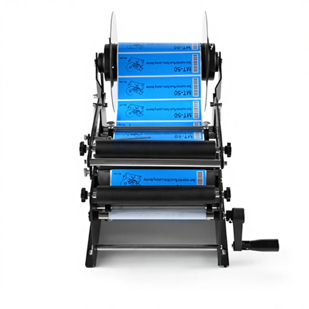 Semi Automatic Adhesive Sticker Date Printed Desktop Small Label Applicator Round Bottle Manual Labeling Machine