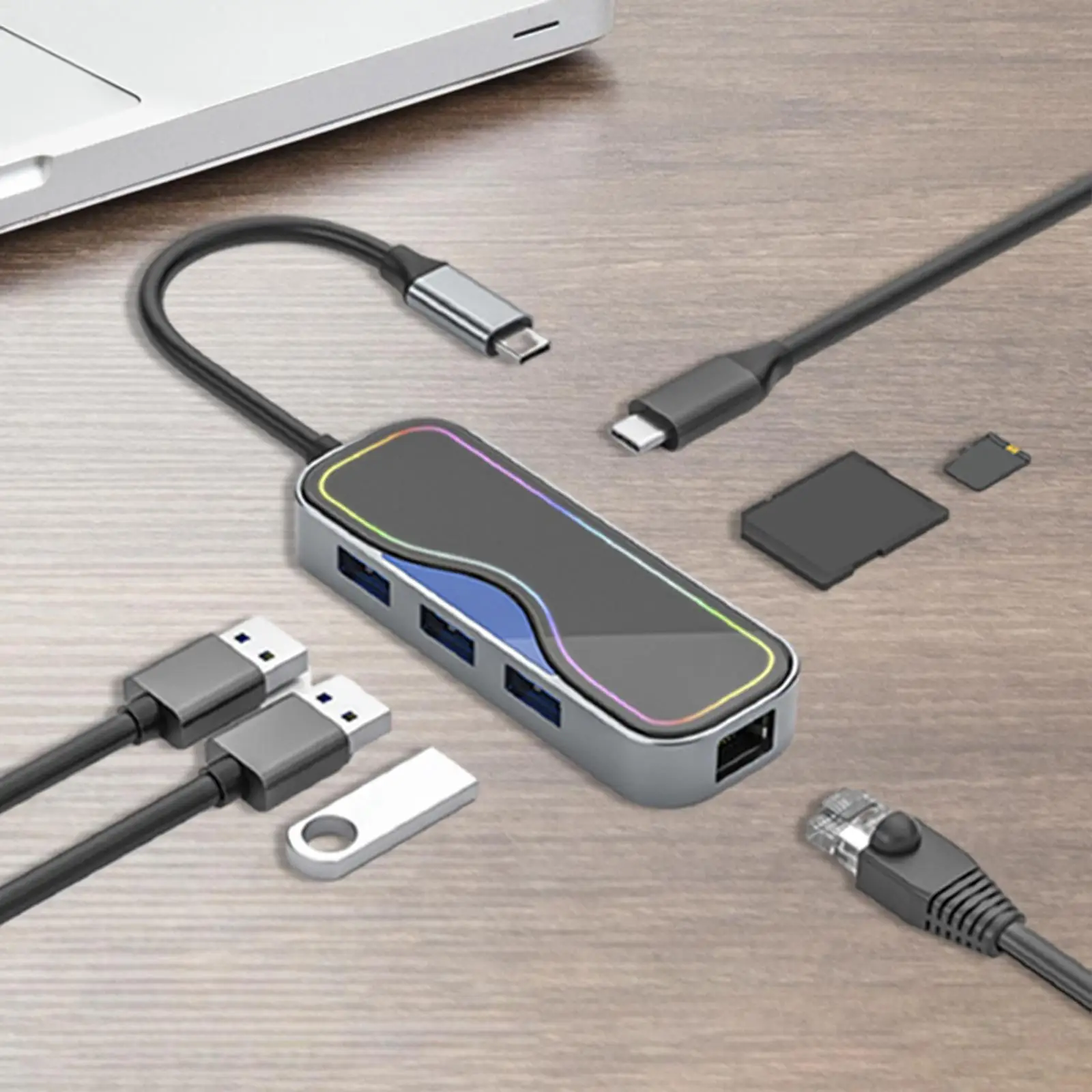 Стандартная док-станция USB из алюминиевого сплава с аудиовыходом PD 100 Вт, простая в использовании
Стандартная док-станция USB из алюминиевого сплава с аудиовыходом PD 100 Вт, простая в использовании