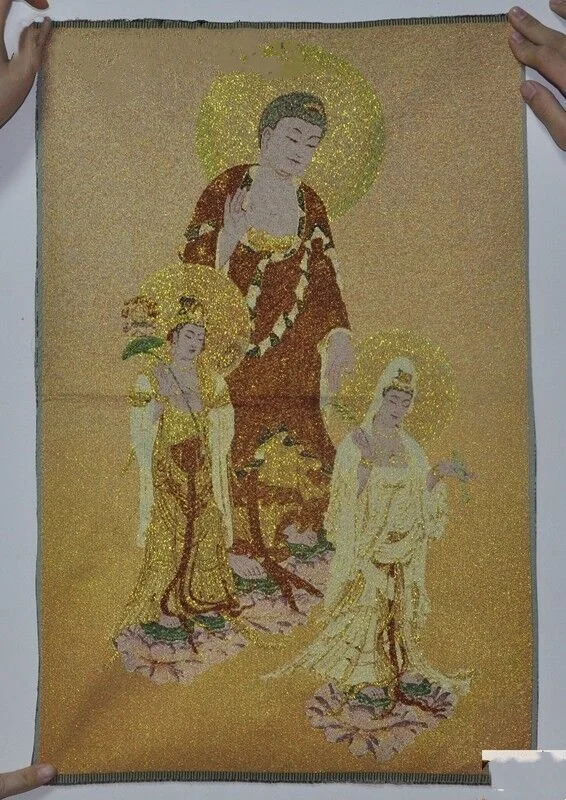 24" Tibet Buddhism cloth Thangka Sakyamuni Guanyin Buddha Kwan-yin Statue Tangka
24" Tibet Buddhism cloth Thangka Sakyamuni Guanyin Buddha Kwan-yin Statue Tangka