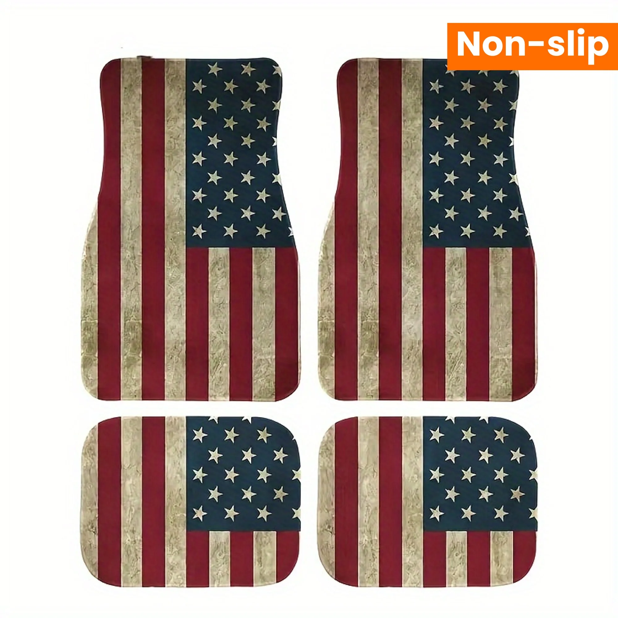 Vintage American Flag Car Floor Mats - Set Of 4, Universal Fit, Polyester Fiber, Non-Slip Backing, Full Front & Rear - Patriotic
Vintage American Flag Car Floor Mats - Set Of 4, Universal Fit, Polyester Fiber, Non-Slip Backing, Full Front & Rear - Patriotic