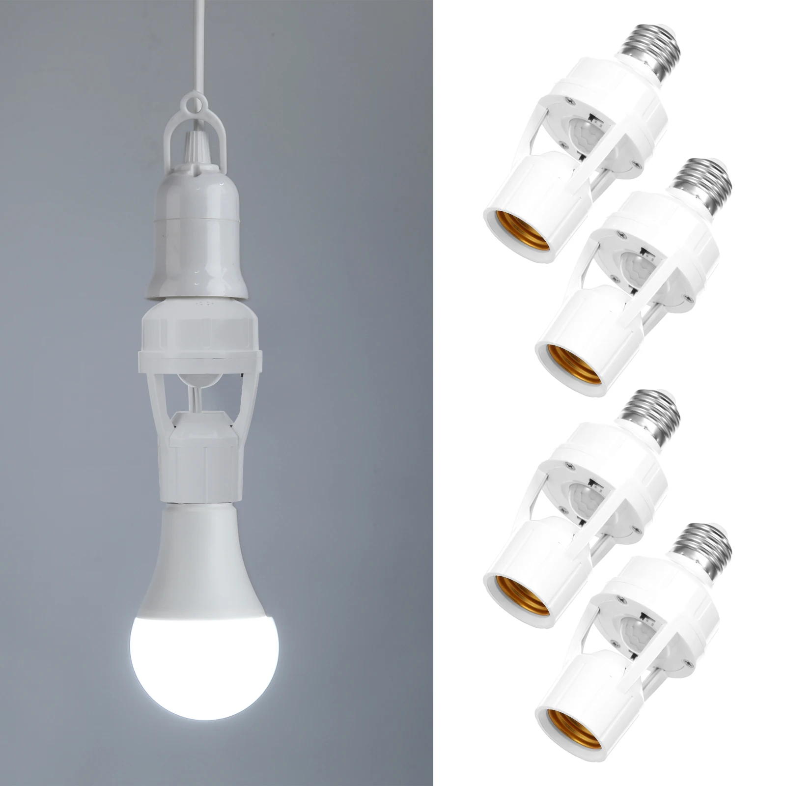 Датчик движения для светодиодной лампы: адаптер-переходник E27, 85-265В, с регулируемым PIR-датчиком присутствия человека
Датчик движения для светодиодной лампы: адаптер-переходник E27, 85-265В, с регулируемым PIR-датчиком присутствия человека