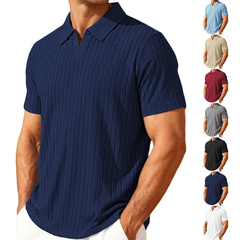Men's Men's Summer New Casual Breathable Towel Jacquard Lapel Men's Striped Short-sleeved Shirt
Men's Men's Summer New Casual Breathable Towel Jacquard Lapel Men's Striped Short-sleeved Shirt