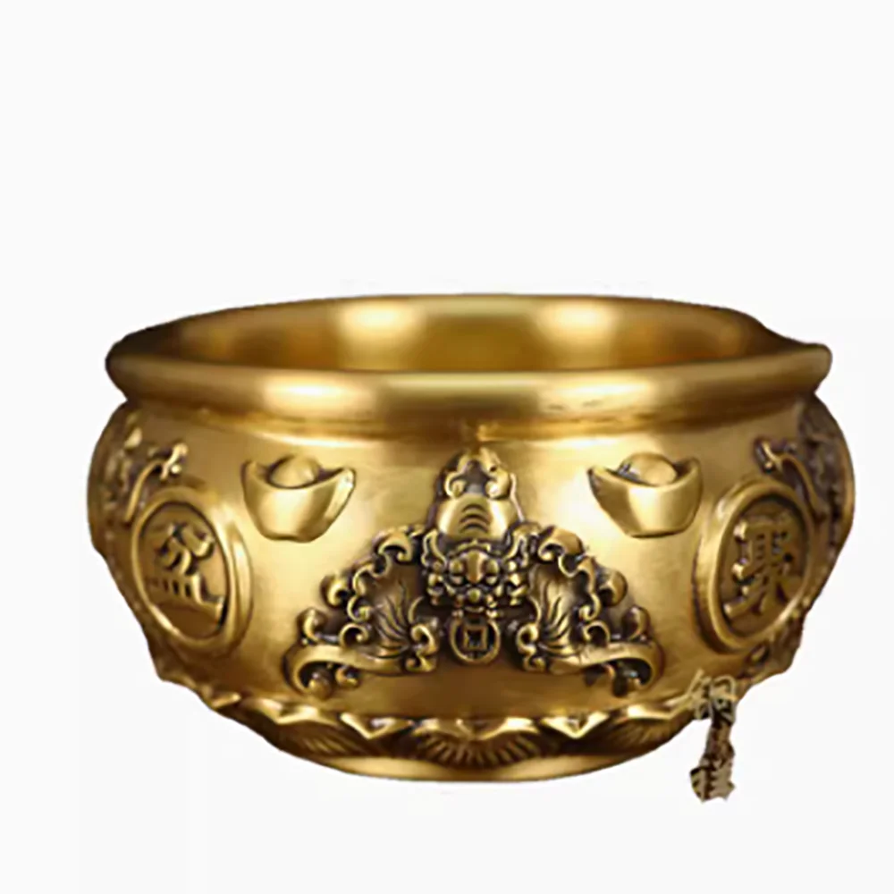 Wufu Jubao Pot Attracting Wealth All Copper Jucai Household Living Room Decoration Crafts New Chinese Style Ornaments
Wufu Jubao Pot Attracting Wealth All Copper Jucai Household Living Room Decoration Crafts New Chinese Style Ornaments