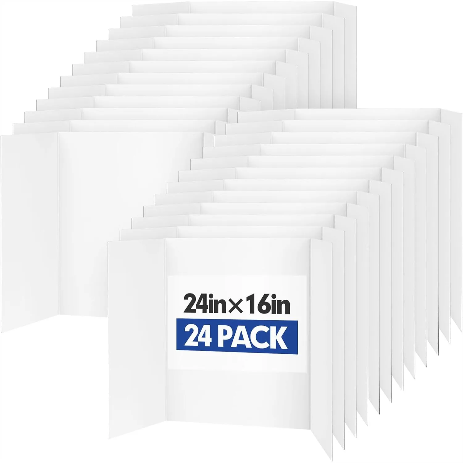 Trifold Poster Board 24 Pack 24x16 White Corrugated Display Board for School Projects Science Fairs and Business Presentations
Trifold Poster Board 24 Pack 24x16 White Corrugated Display Board for School Projects Science Fairs and Business Presentations