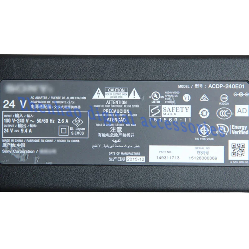 Оригинальный адаптер питания переменного тока для Bravia HD TV LCD TV acdp-240e01 24v9.4a 225W acdp-240e02 24v10a 240W
Оригинальный адаптер питания переменного тока для Bravia HD TV LCD TV acdp-240e01 24v9.4a 225W acdp-240e02 24v10a 240W