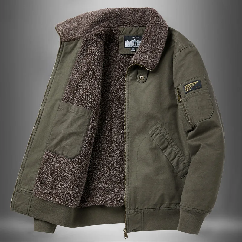 Men's Loose Fit Cotton Jaet Lamb Velvet Lined Stand Collar Warm Cotton Coat Faion Urban Sle Thiened Winter Outerwear
Men's Loose Fit Cotton Jaet Lamb Velvet Lined Stand Collar Warm Cotton Coat Faion Urban Sle Thiened Winter Outerwear