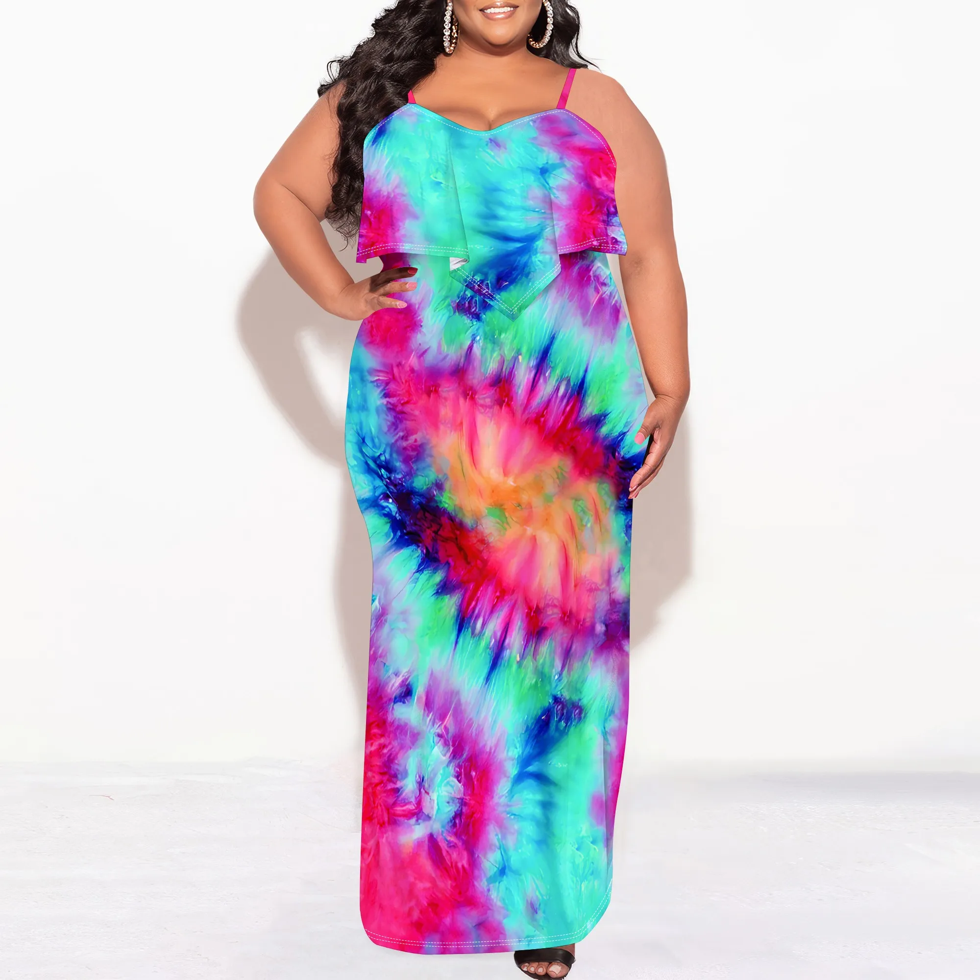 Plus Size Womens Sexy Casual Dresses for Curvy Women 3D Printed halterneck dress Short Sleeve Loose Maxi Dress
Plus Size Womens Sexy Casual Dresses for Curvy Women 3D Printed halterneck dress Short Sleeve Loose Maxi Dress