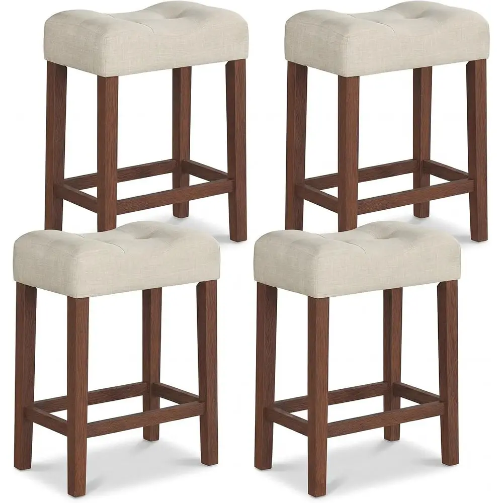 Set of 4, 24-inch Counter Height Upholstered Back Bar Stools with Solid Rubber Wood Legs, Padded Seats, Suitable for Dining or K
Set of 4, 24-inch Counter Height Upholstered Back Bar Stools with Solid Rubber Wood Legs, Padded Seats, Suitable for Dining or K