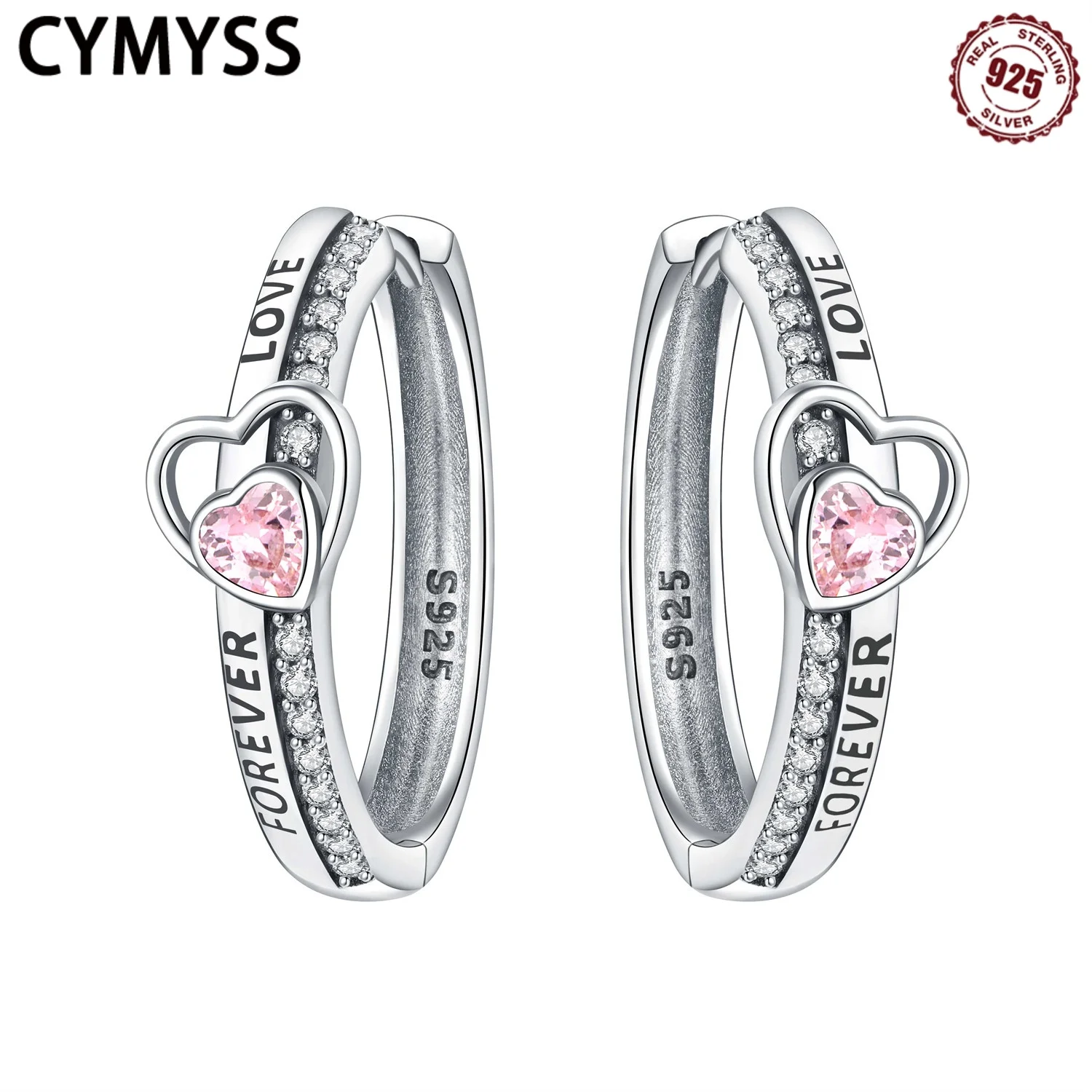 CYMYSS 925 Sterling Silver FOREVER LOVE heart-shaped Zircon Earrings For Women And girls, Modern earrings, Charming Jewelry
CYMYSS 925 Sterling Silver FOREVER LOVE heart-shaped Zircon Earrings For Women And girls, Modern earrings, Charming Jewelry
