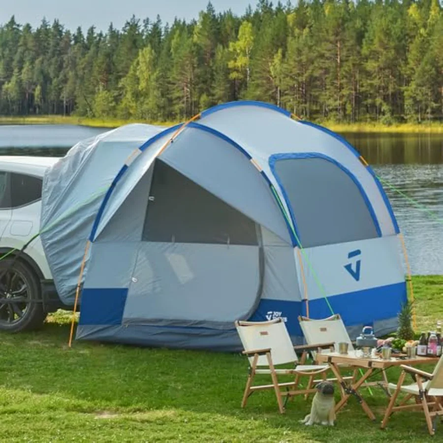 SUV Tailgate Tent for Camping with Rainfly Double Door Design Aluminum Poles Waterproof PU2000mm Double Layer Blue Fits 4-8 Per
SUV Tailgate Tent for Camping with Rainfly Double Door Design Aluminum Poles Waterproof PU2000mm Double Layer Blue Fits 4-8 Per