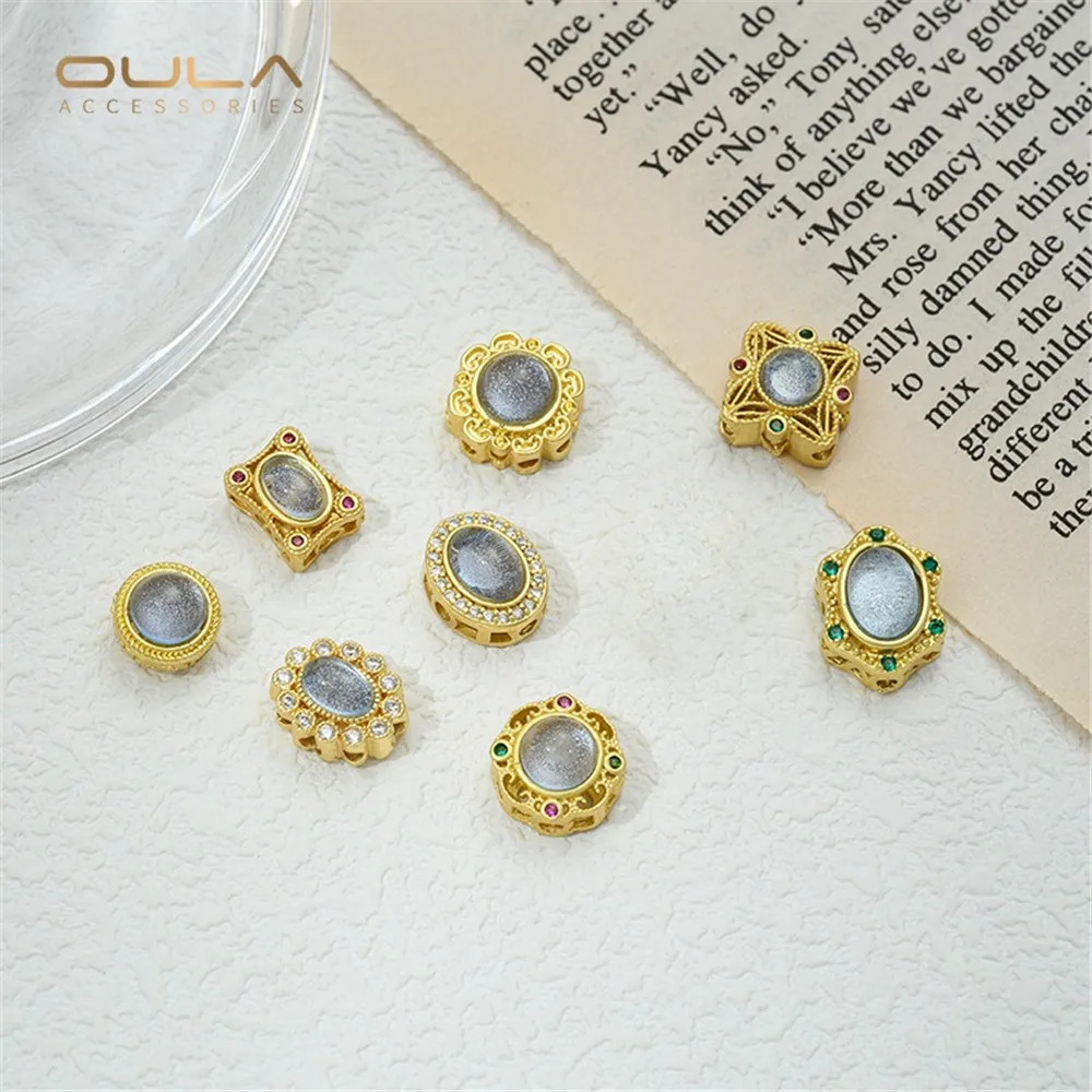 Copper-plated Matte Gold Porous Beads Inlaid with Imitation Natural Stone Cat's Eye Starry Sky Aquamarine Diy Jewelry Accessorie
Copper-plated Matte Gold Porous Beads Inlaid with Imitation Natural Stone Cat's Eye Starry Sky Aquamarine Diy Jewelry Accessorie