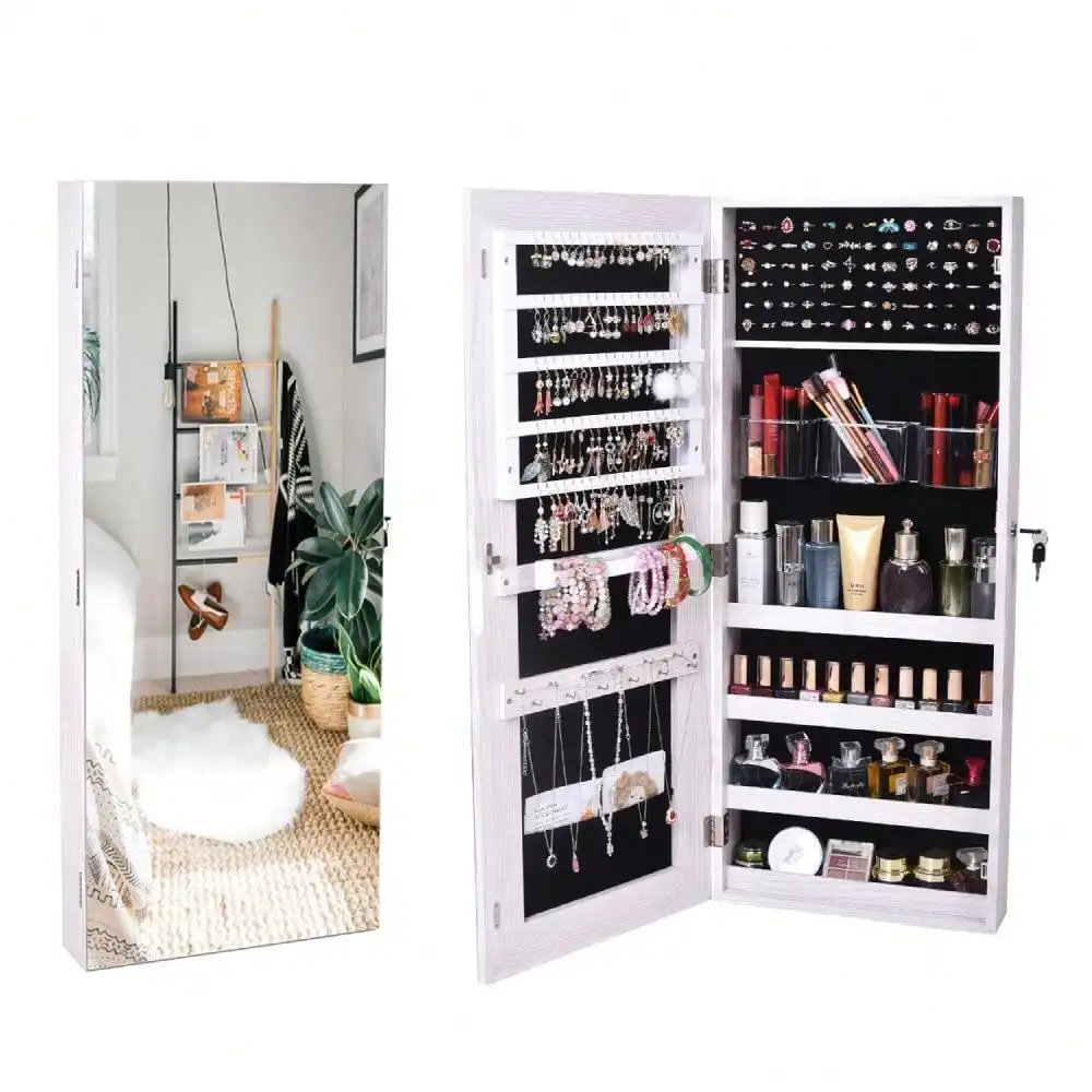 Mirror Jewelry Cabinet Jewelry Armoire Wall Mounted Storage Organizer w/Lockable
Mirror Jewelry Cabinet Jewelry Armoire Wall Mounted Storage Organizer w/Lockable