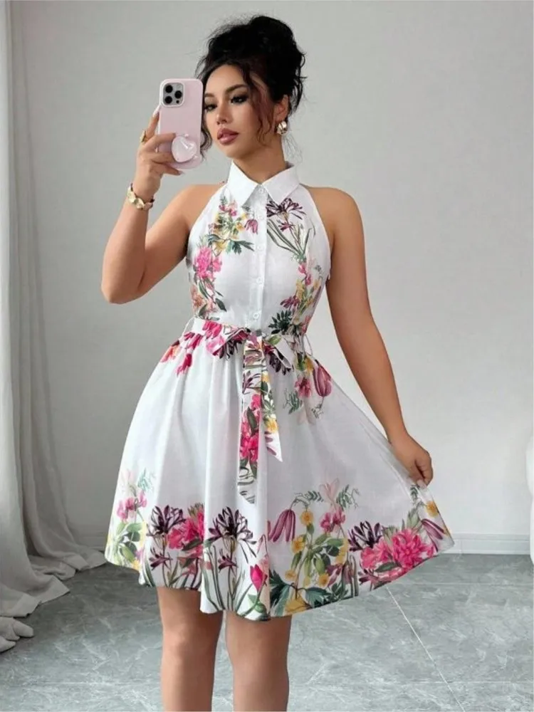 Streetwear Halter Neck Printed Floral High Waist Short Dress 2026 New Elegant Patchwork Party Night Work Women's Dress
Streetwear Halter Neck Printed Floral High Waist Short Dress 2026 New Elegant Patchwork Party Night Work Women's Dress