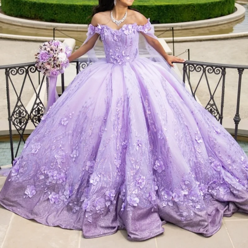 Lavender Shiny Off Shoulder Quinceanera Dresses Sequin Applique Flower Beading Crystal Tull Party Birthday Sweet 16 Dress Vestid
Lavender Shiny Off Shoulder Quinceanera Dresses Sequin Applique Flower Beading Crystal Tull Party Birthday Sweet 16 Dress Vestid