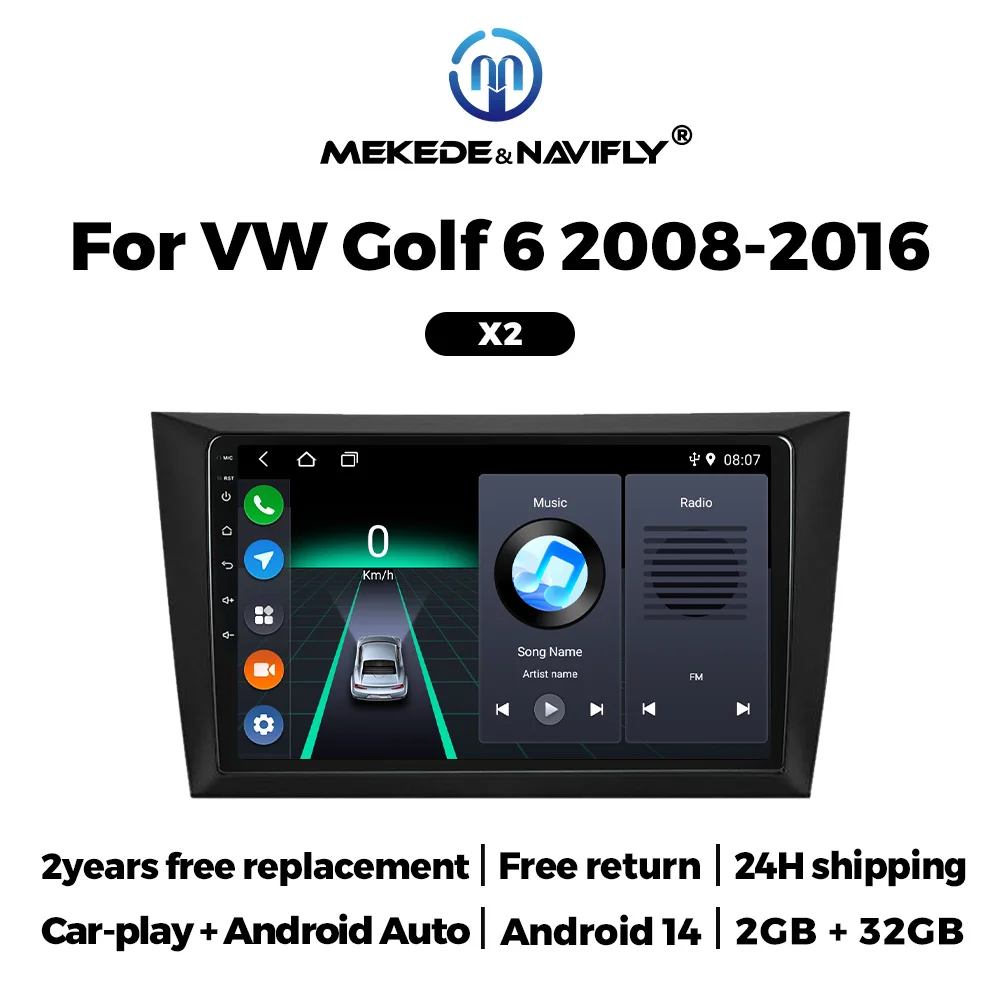 MEKEDE&NAVIFLY For Volkswagen VW Golf 6 2008-2016 IPS Screen Car Radio Multimedia Video Player Carplay Auto GPS Stereo Head Unit
MEKEDE&NAVIFLY For Volkswagen VW Golf 6 2008-2016 IPS Screen Car Radio Multimedia Video Player Carplay Auto GPS Stereo Head Unit