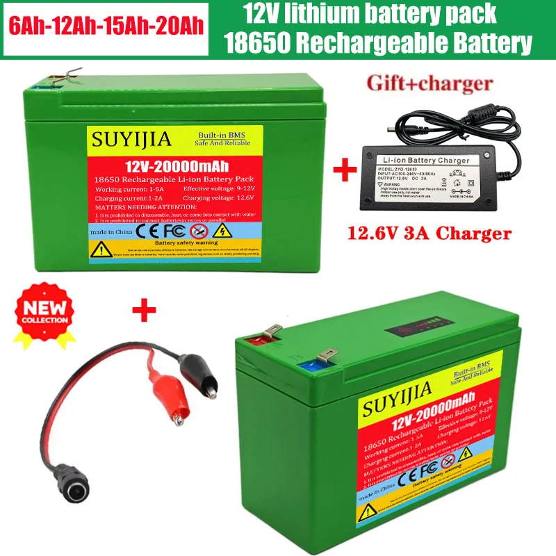 12V 20AH Built-in High Current 18650 3S7P 20A Rechargeable Lithium Battery Pack for Electric Vehicle Spray Battery + 3A Charger
12V 20AH Built-in High Current 18650 3S7P 20A Rechargeable Lithium Battery Pack for Electric Vehicle Spray Battery + 3A Charger