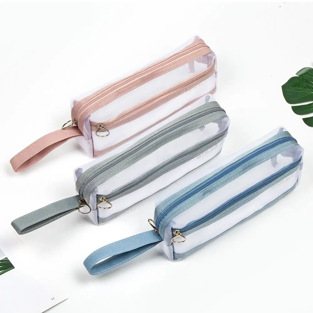 Simple Transparent Mesh Pencil Case Double Layer Portable Pencil Pouch Zipper Lightweight Exam Pen Bags School Supplies
Simple Transparent Mesh Pencil Case Double Layer Portable Pencil Pouch Zipper Lightweight Exam Pen Bags School Supplies