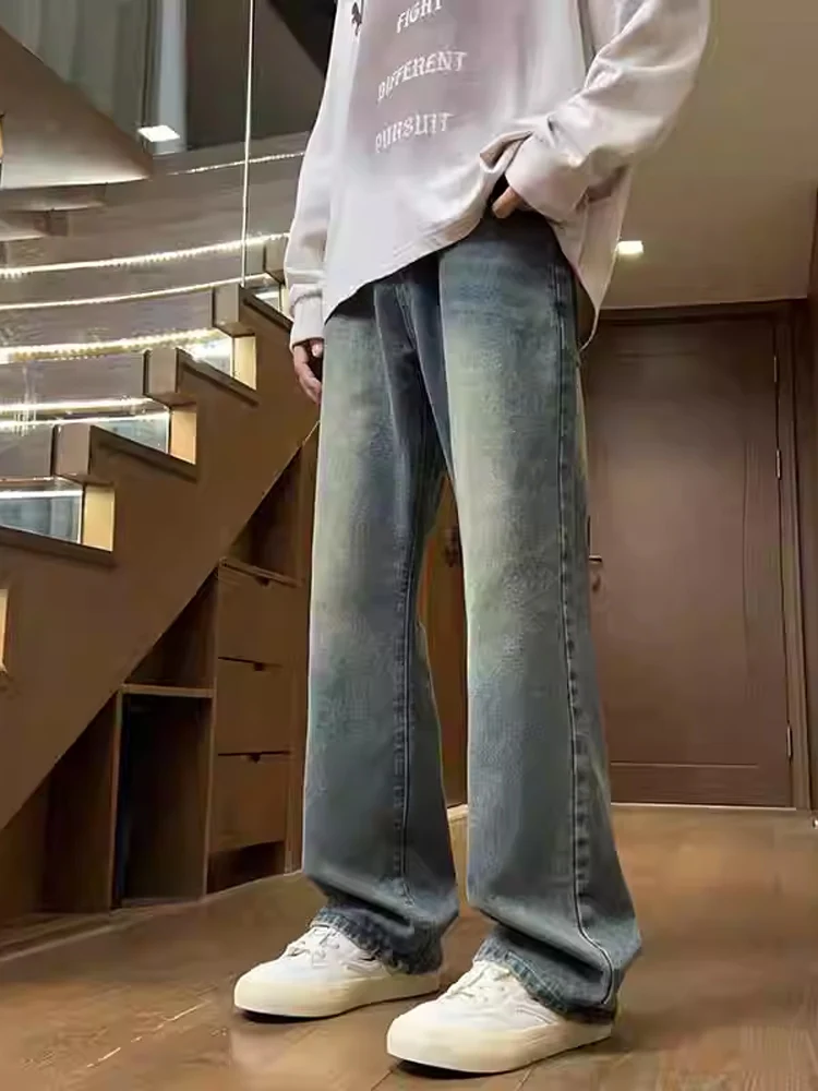 Deep Blue Men's Jeans Cleanfit Waed Faded Wear-resistant Slim Micro-flared Pants Autumn High Street Long Trousers
Deep Blue Men's Jeans Cleanfit Waed Faded Wear-resistant Slim Micro-flared Pants Autumn High Street Long Trousers