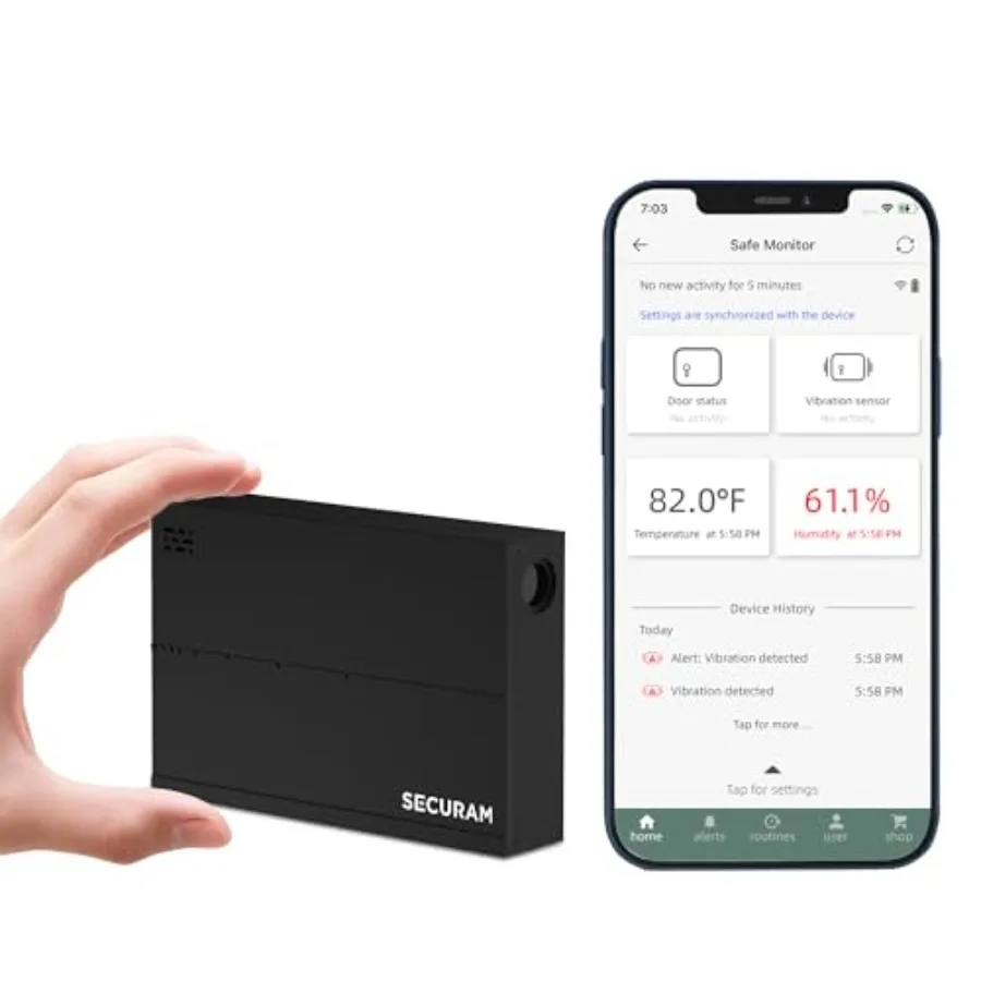 Gun Safe Security Monitor for Remote Door Status Vibration, Temperature/Humidity Tracking, 24/7 Monitoring with Guard App, Stee
Gun Safe Security Monitor for Remote Door Status Vibration, Temperature/Humidity Tracking, 24/7 Monitoring with Guard App, Stee