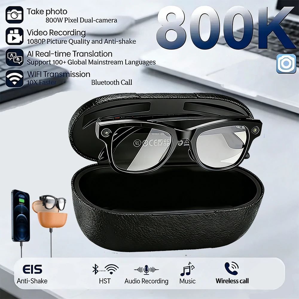 2026 New AI Smart Glasses with Bluetooth Cal Camera Video Recording AI Photo Recognition Voice Translation Sunglasses Men Women
2026 New AI Smart Glasses with Bluetooth Cal Camera Video Recording AI Photo Recognition Voice Translation Sunglasses Men Women