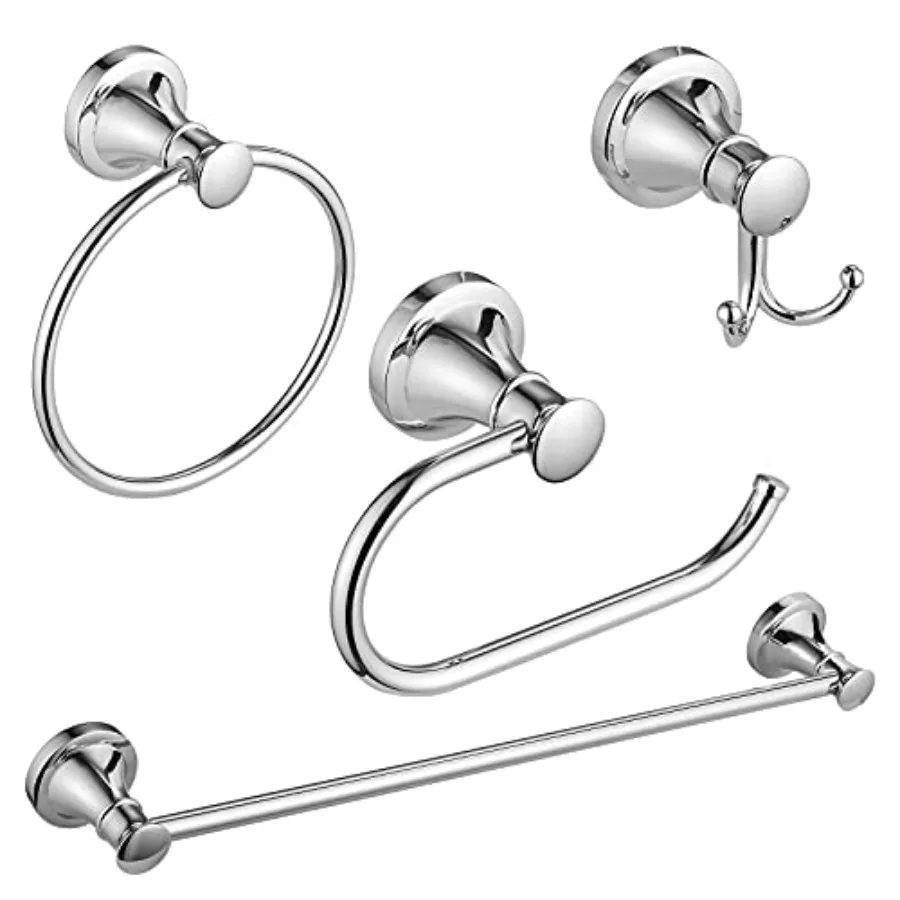 4 Pcs Bathroom Accessories Set Single Towel Bar Towel Ring Toilet Paper Holder Double Towel Hooks Wall Mounted Bath Hardware Ac
4 Pcs Bathroom Accessories Set Single Towel Bar Towel Ring Toilet Paper Holder Double Towel Hooks Wall Mounted Bath Hardware Ac