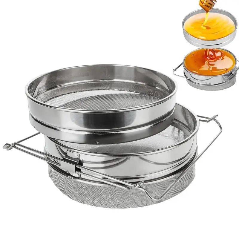 Stainless Steel Honey Strainer Honey Filter Mesh Net Multifunctional Honey Harvesting Supplies Honey Tool with Fine Mesh
Stainless Steel Honey Strainer Honey Filter Mesh Net Multifunctional Honey Harvesting Supplies Honey Tool with Fine Mesh