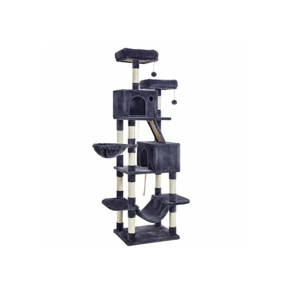 Cat Tree Multi-Level, Condo with Hammock, Basket and Scratching Posts, Cat Tree
Cat Tree Multi-Level, Condo with Hammock, Basket and Scratching Posts, Cat Tree