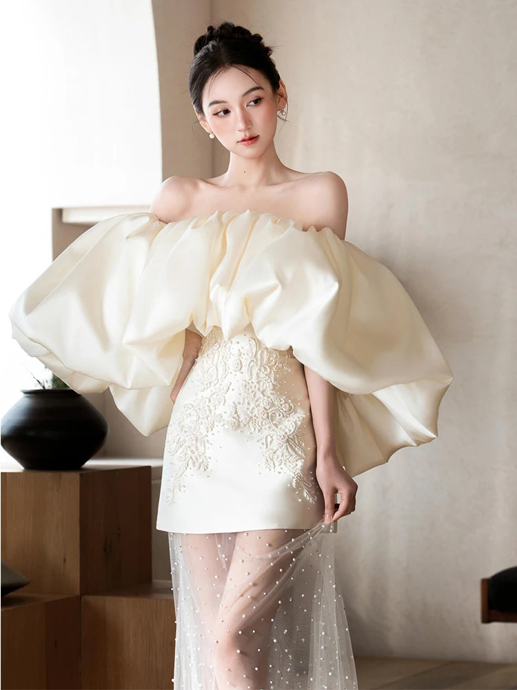 Ele ort Satin Wedding Dr One oulder Bridal Gown for Small Stature Brides Outgoing Veil Cusizable Formal Ceremon...
Ele ort Satin Wedding Dr One oulder Bridal Gown for Small Stature Brides Outgoing Veil Cusizable Formal Ceremon...