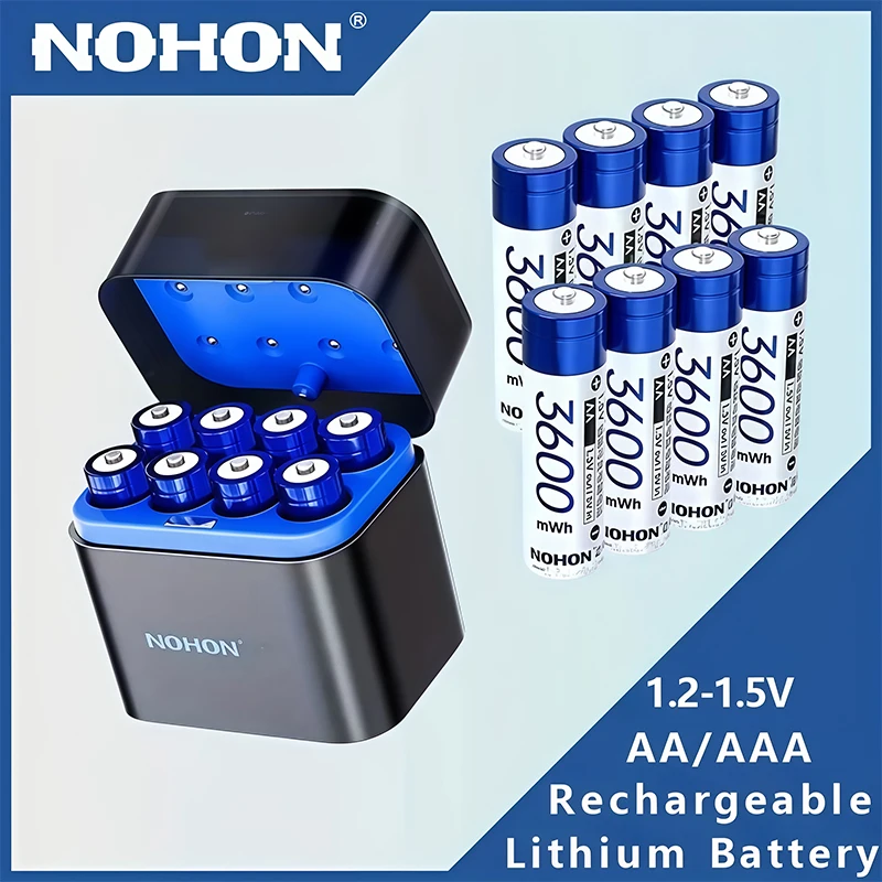 NOHON AA Rechargeable Lithium Battery AAA Original Batteries for Toy Game Console Mouse Remote Control Blood Pressure Monitor
NOHON AA Rechargeable Lithium Battery AAA Original Batteries for Toy Game Console Mouse Remote Control Blood Pressure Monitor