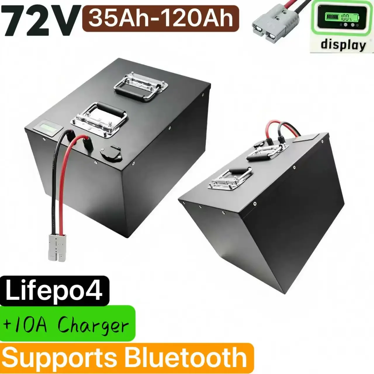 72V high-capacity lithium iron phosphate batteries, available in multiple specifications of 55AH/80AH/120AH, featuring an integr
72V high-capacity lithium iron phosphate batteries, available in multiple specifications of 55AH/80AH/120AH, featuring an integr