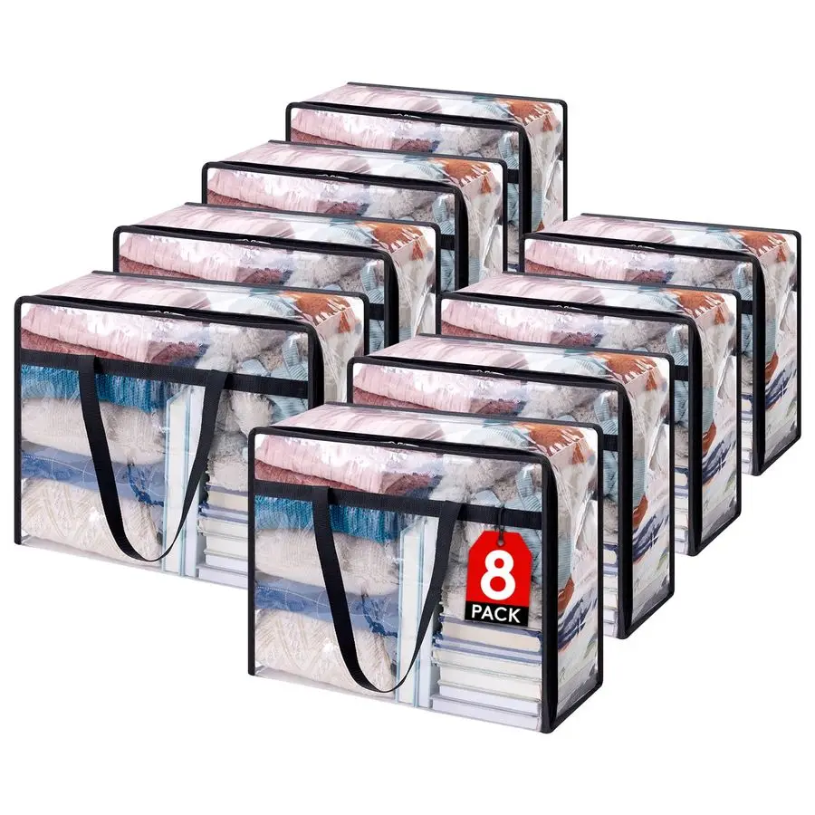 8 Pack Clear Clothes Storage Bags, 40L Plastic Blanket Storage Bag, Vinyl Foldable Moving Bags with Zipper, Closet Organizers an
8 Pack Clear Clothes Storage Bags, 40L Plastic Blanket Storage Bag, Vinyl Foldable Moving Bags with Zipper, Closet Organizers an