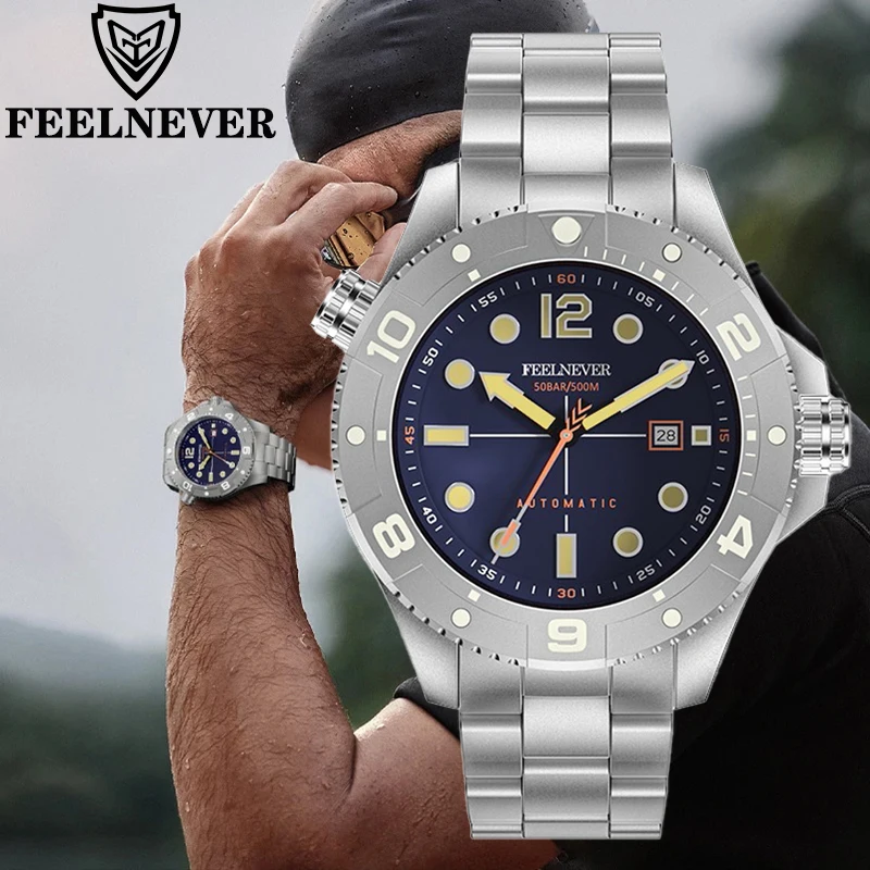 FeelNever Professional Automatic Movement Mechanical Watches for Men 316L Stainless Steel Waterproof Tourbillon Date Dive Clocks
FeelNever Professional Automatic Movement Mechanical Watches for Men 316L Stainless Steel Waterproof Tourbillon Date Dive Clocks