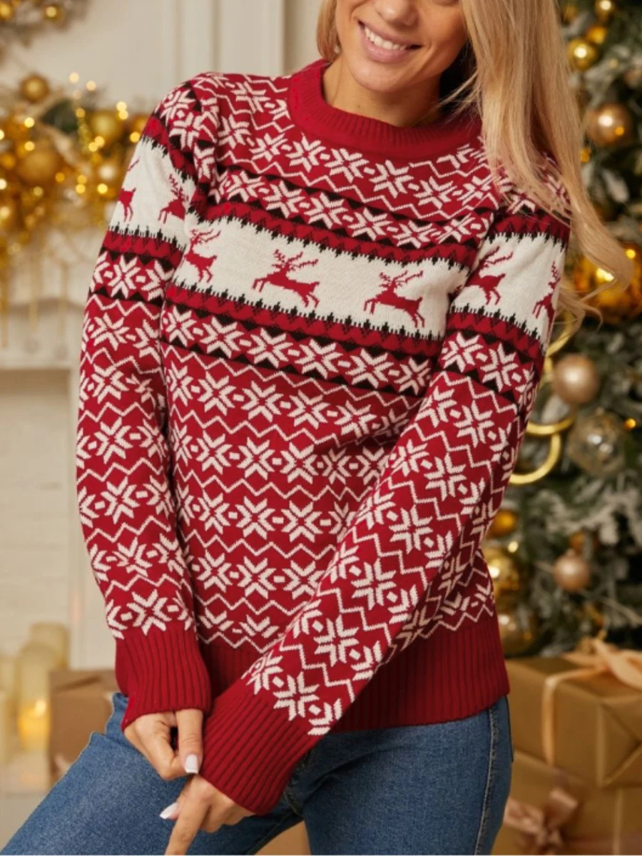 2024 New Knitting Sweaters Christmas Women's Cute Cartoon Print Knitwear Long Sleeve Round Neck Pullover Holiday
2024 New Knitting Sweaters Christmas Women's Cute Cartoon Print Knitwear Long Sleeve Round Neck Pullover Holiday