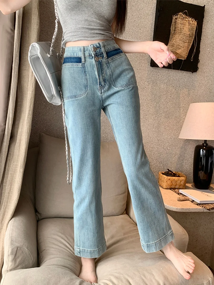 Elastic Bell Bot Jeans Women's plus Size Loose Slimming High Waist Straight Leg Pants Cotton Stretch Denim Blue Nine Points
Elastic Bell Bot Jeans Women's plus Size Loose Slimming High Waist Straight Leg Pants Cotton Stretch Denim Blue Nine Points
