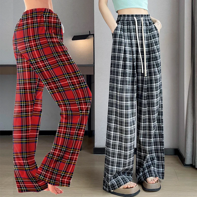 Red Women's Wide leg Jeans Casual New Sport Running Trousers Belt Checkered Elastic Waist Long Pants Loose Full Length Pants
Red Women's Wide leg Jeans Casual New Sport Running Trousers Belt Checkered Elastic Waist Long Pants Loose Full Length Pants