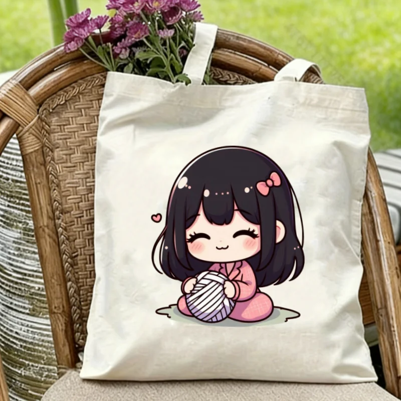 1pc Kawaii Chibi Bow Girl Heart Print Double Sided Canvas Tote Bag Unisex Casual Shoulder Shopping Handbag
1pc Kawaii Chibi Bow Girl Heart Print Double Sided Canvas Tote Bag Unisex Casual Shoulder Shopping Handbag
