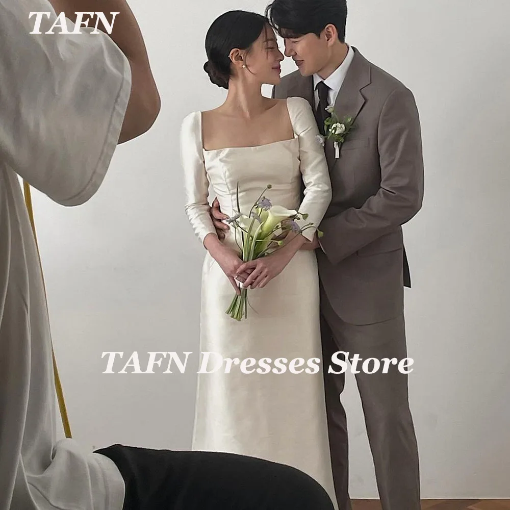 TAFN Satin Wedding Dresses Square Collar Full Sleeves Bridal Gown A-line Korea Elegant Dresses Custom Made
TAFN Satin Wedding Dresses Square Collar Full Sleeves Bridal Gown A-line Korea Elegant Dresses Custom Made