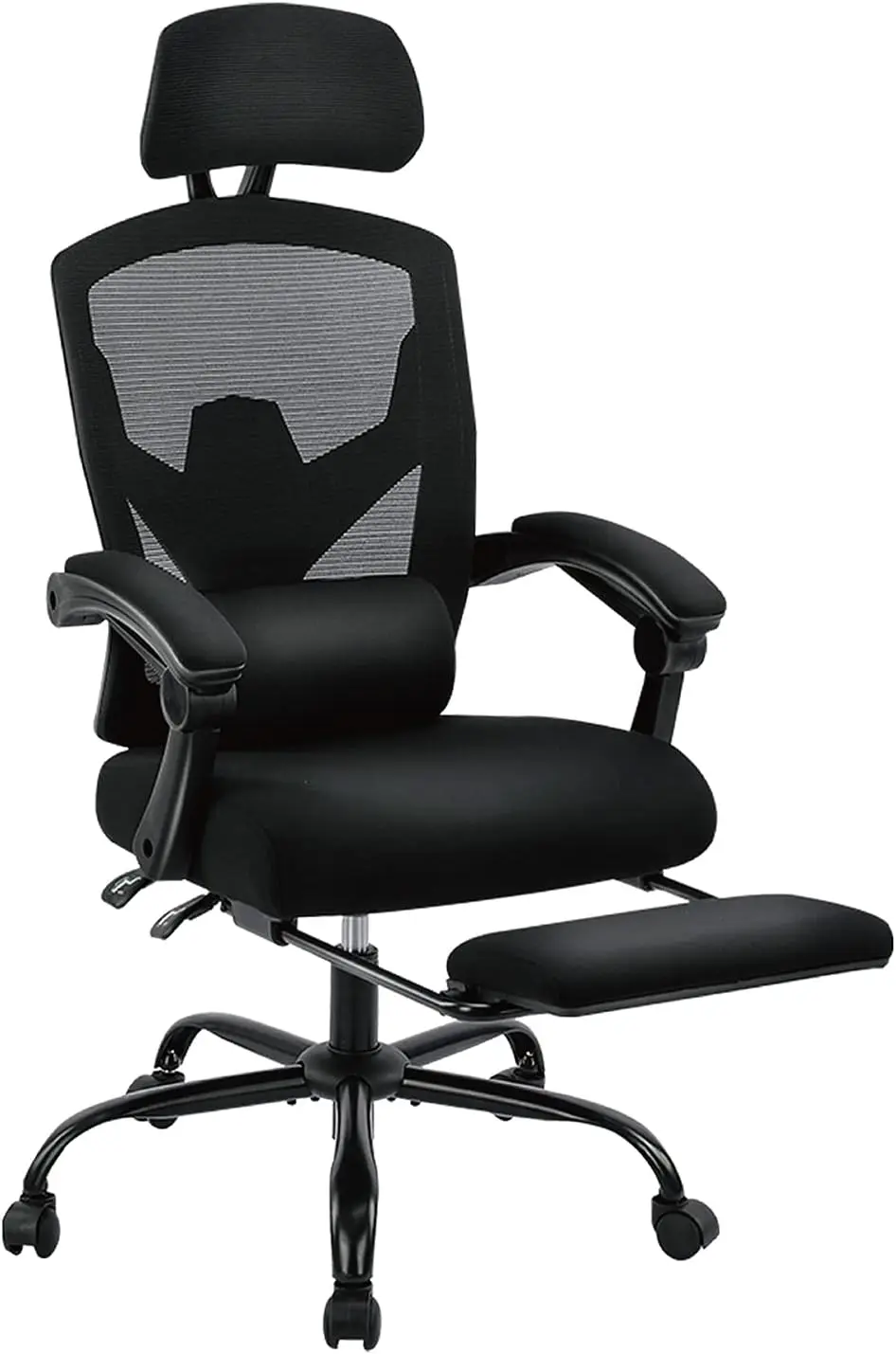Ergonomic High-Back Mesh Office Chair with Wheels, Lumbar Support, Comfy Arms for Home Office, Black
Ergonomic High-Back Mesh Office Chair with Wheels, Lumbar Support, Comfy Arms for Home Office, Black