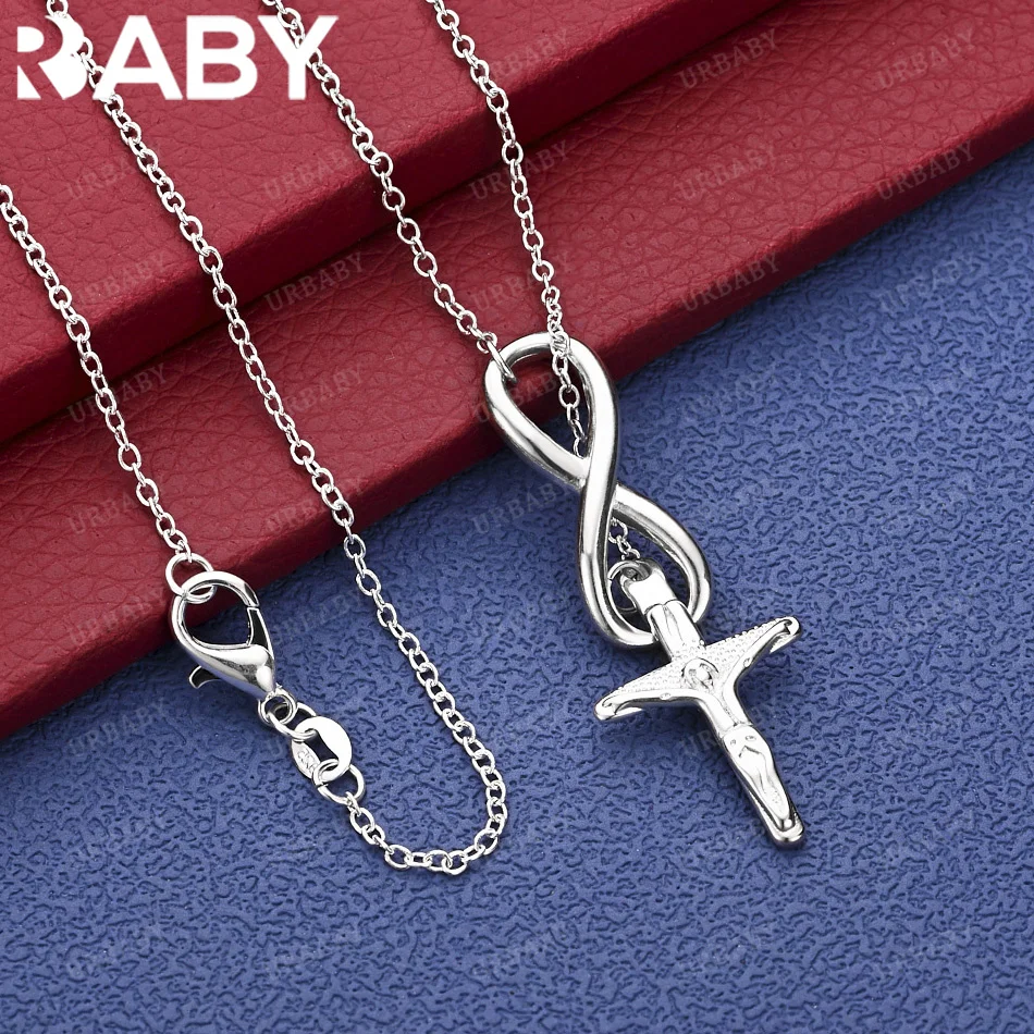 URBABY 45CM 925 Sterling Silver Cross Pendant Necklace Chain Charms Jewelry Fashion Classic Accessories
URBABY 45CM 925 Sterling Silver Cross Pendant Necklace Chain Charms Jewelry Fashion Classic Accessories