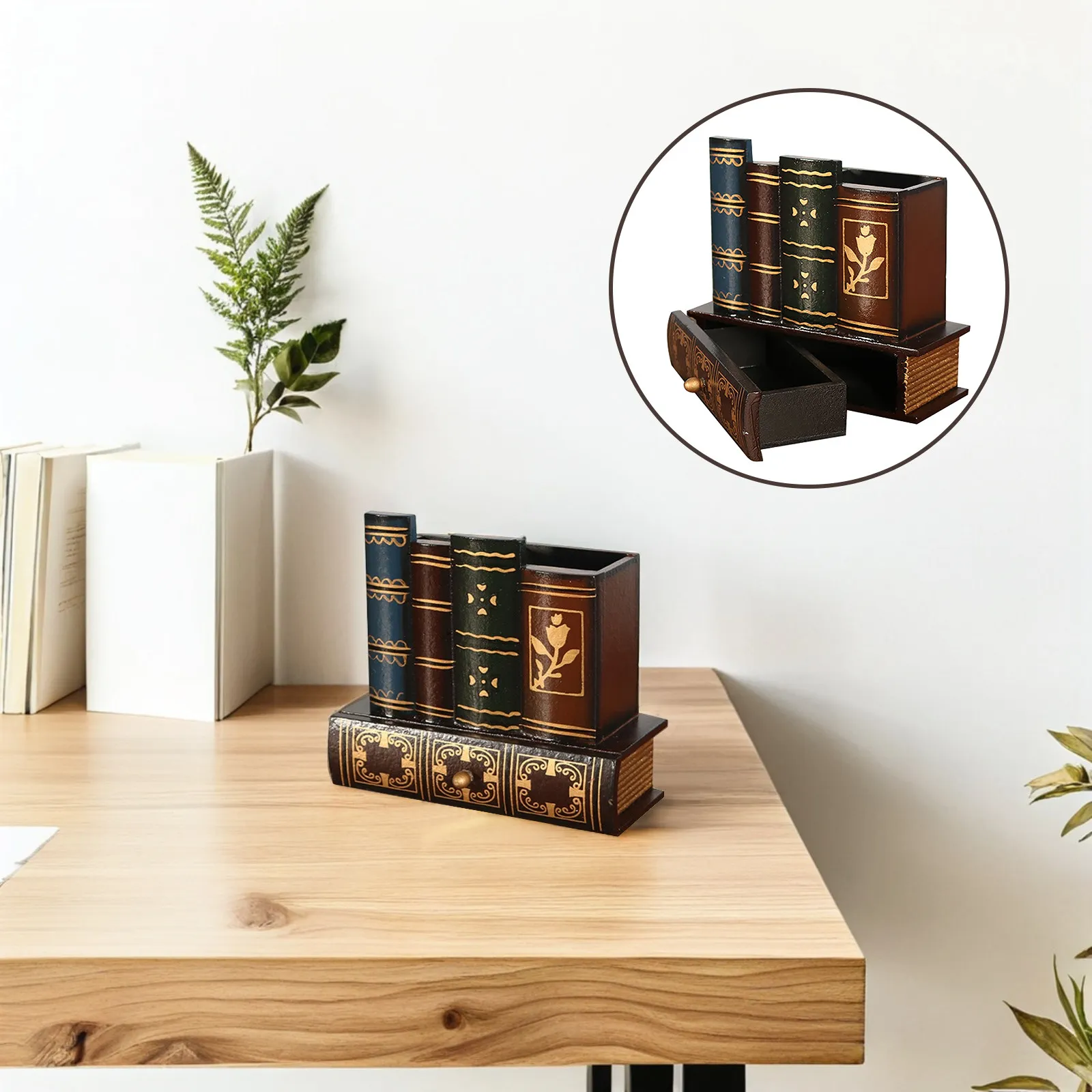 1Pcs Wooden Pen Holder Retro Design Space-Saving Desktop Organizer Multi-Function Pen Container for Home Office Study with
1Pcs Wooden Pen Holder Retro Design Space-Saving Desktop Organizer Multi-Function Pen Container for Home Office Study with